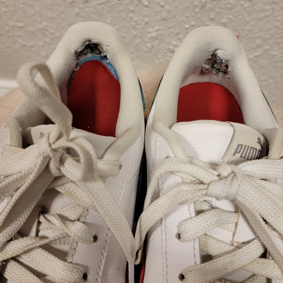 Puma - Women's White Sneakers with Rainbow Tie Dye - Picture 10 of 10